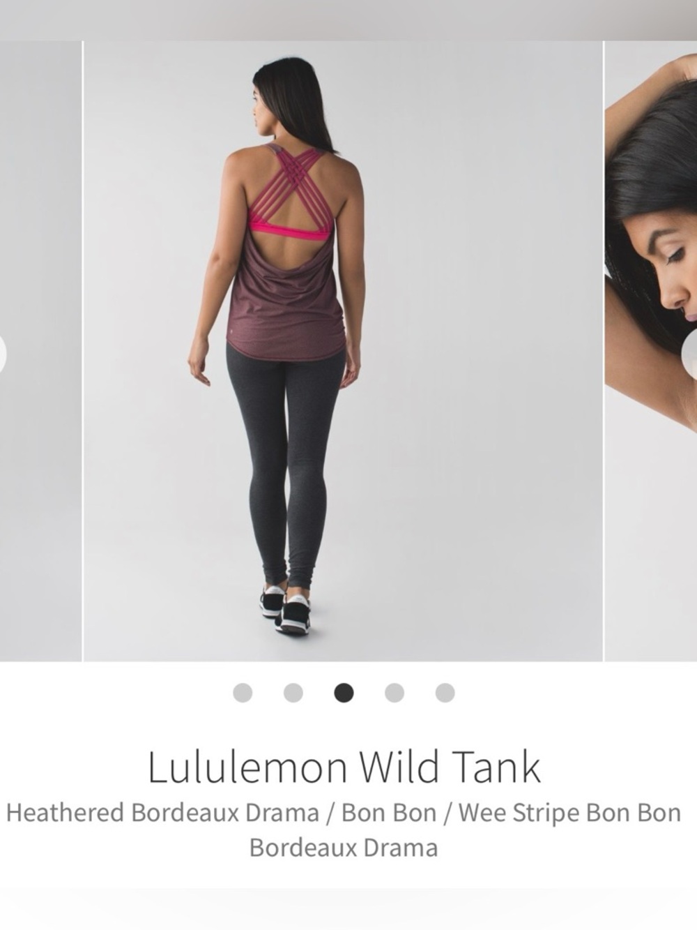 Lululemon Wild Tank, Size 6, EUC, $64 Heathered Bordeaux/Bon Bon